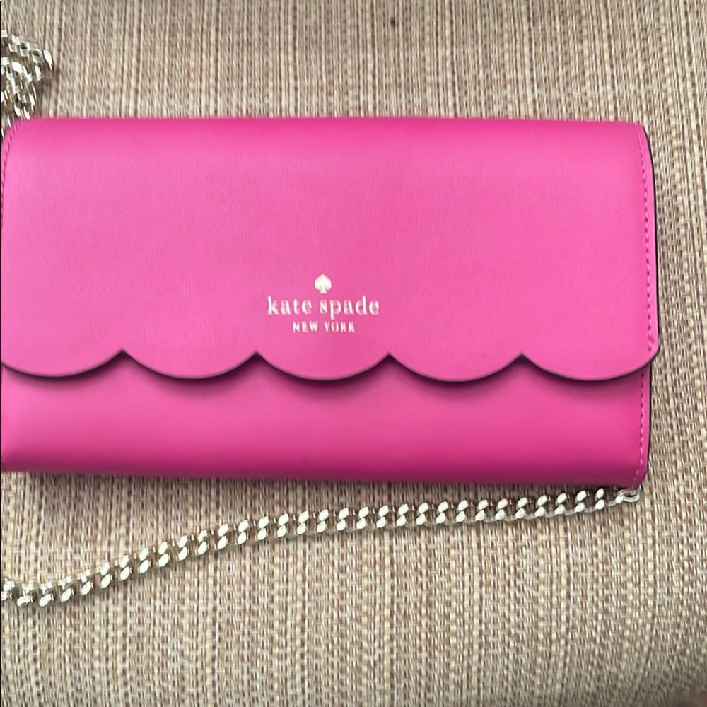 Kate Spade Pink Clutch with Gold Chain